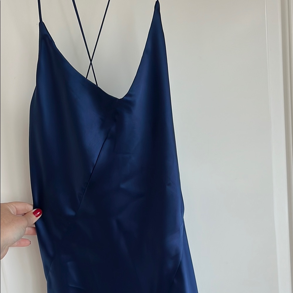Dark blue silk dress